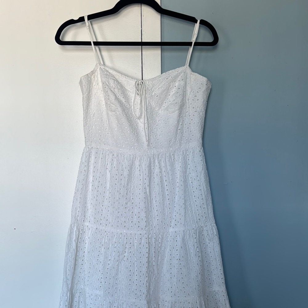 Wayf Cream Sleeveless Sundress for Wedding Guest
